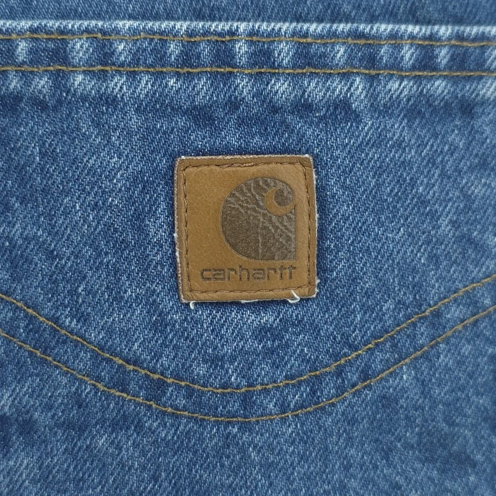 Carhartt Blue Jeans Mens 42X30 Relaxed Fit Denim Straight‎ Leg Work